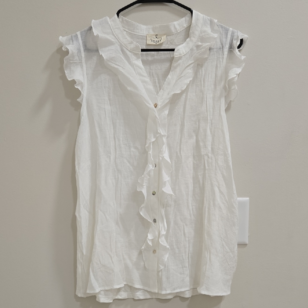 Ember Ruffle Button-Down Blouse - Picture 3 of 12